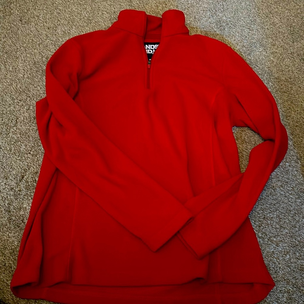 Land end red half zip
